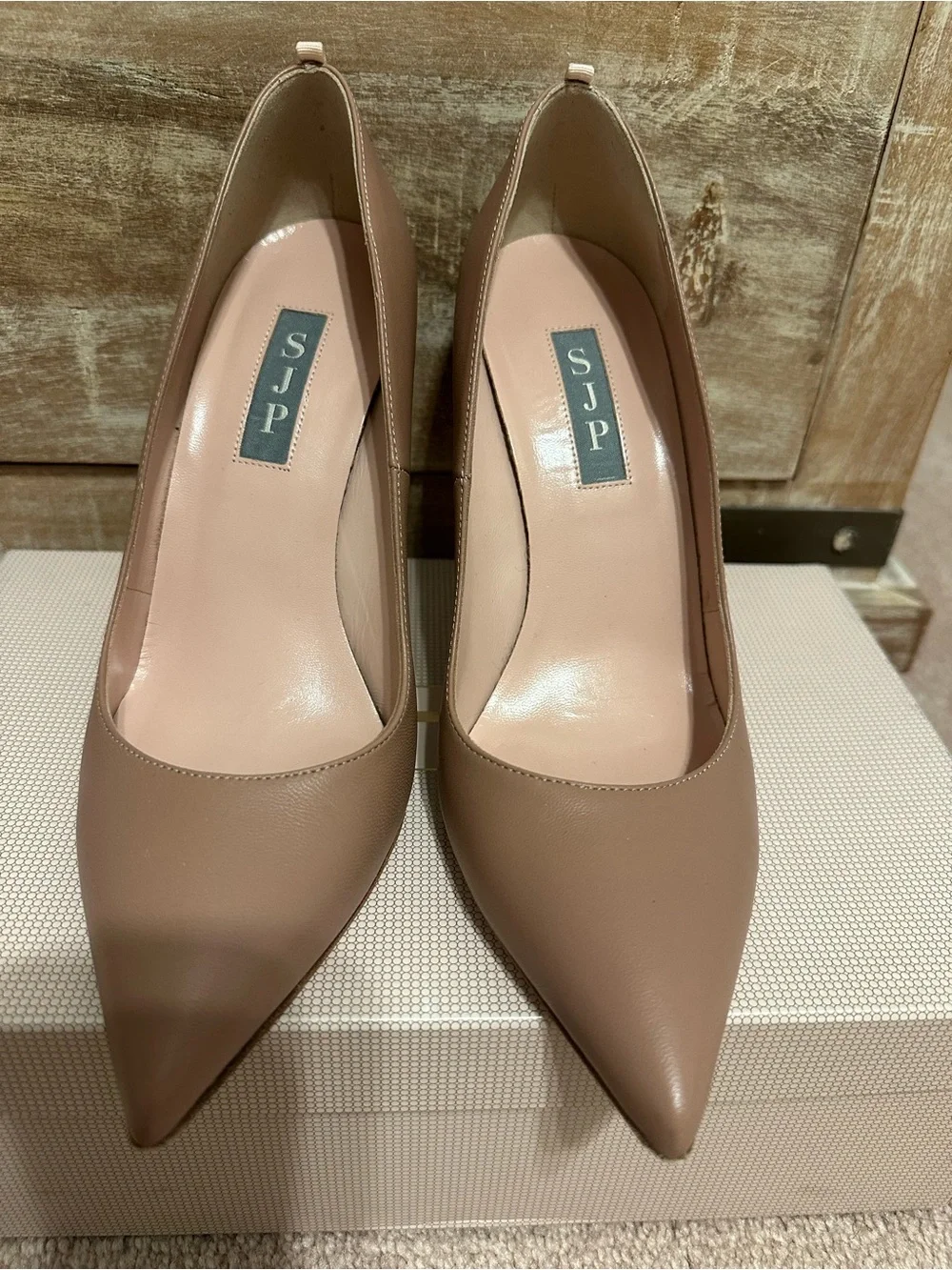 SJP by Sarah Jessica Parker Tan Pointed-Toe Pumps